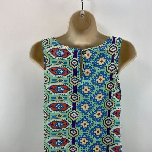 Everly Geometric Sleeveless Blouse Top Mint Green Women's Size S NWT - Picture 4 of 8